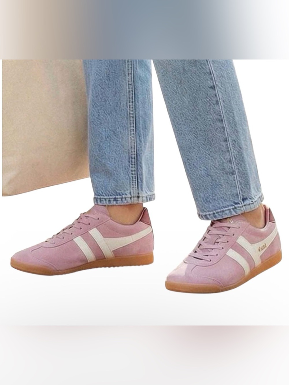 Gola Torpedo Women’s Low Top Lace-Up Sneakers Pink/White/Blue/Brown CLB751 - Picture 2 of 8